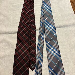 Express Plaid Tie Duo in Gray, Blue and Black, Red